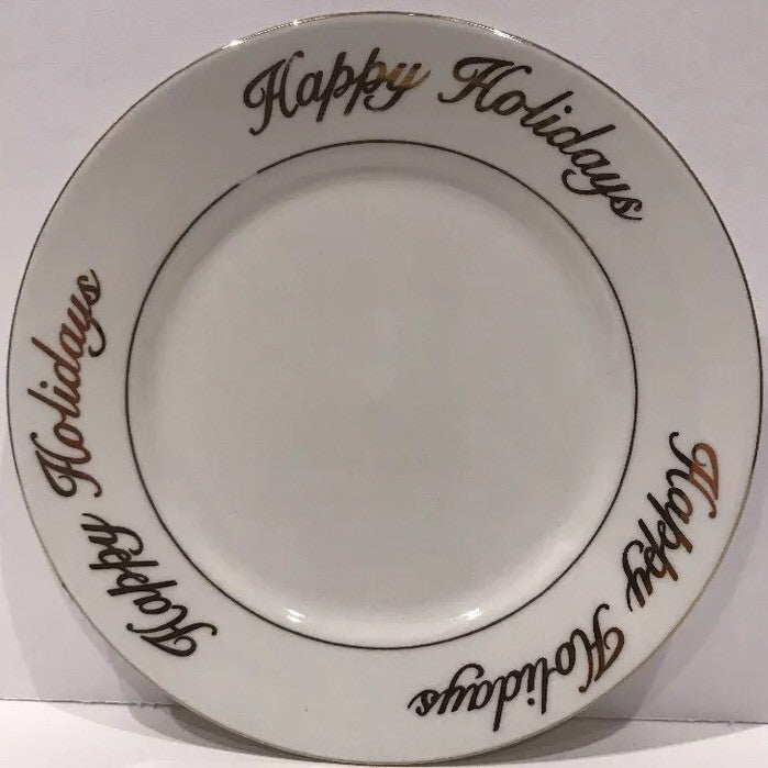 Set of 3 Royal Majestic Happy Holidays Fine China Salad/Dessert Plates 8999 