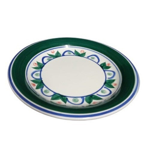 Gibson Designs PRIMROSE 4-Salad Plates 7 ½”D Ceramic Dessert Blue Green Band