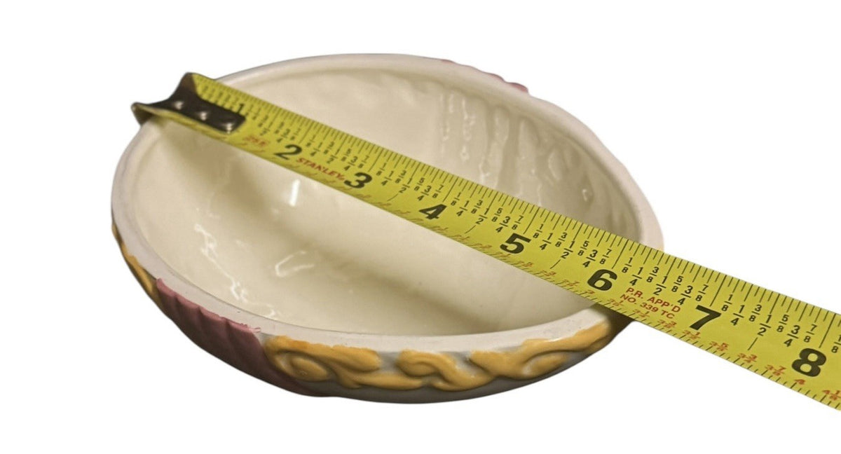Vintage Ceramic Easter Egg Candy Dish Lidded Trinket Box Hand Painted Floral