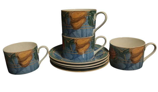 Victoria & Beale Forbidden Fruit 9024 8 Piece Set 4 Cups 4 Saucers Porcelain