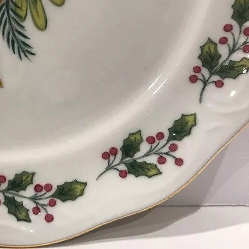 Gibson "SONGBIRDS" 1-Dessert/Bread & Butter Holiday Holly Berries Plate 6 3/4"D