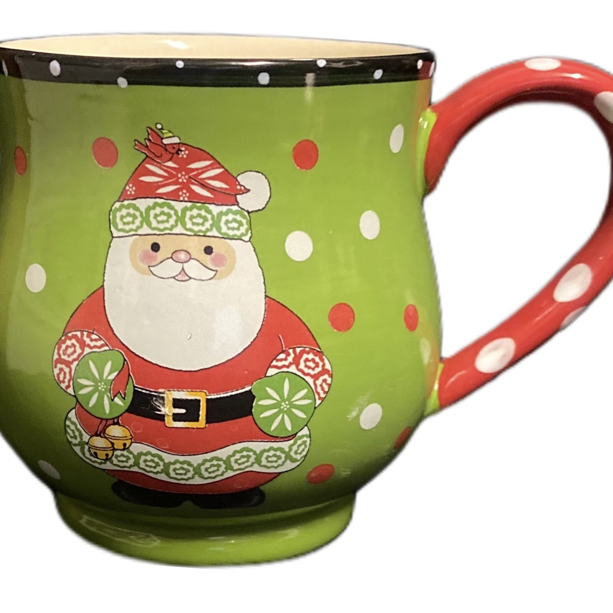 Temptations Mug WINTER WHIMSY By Tara Santa Claus Holiday Coffee Tea Cup 16 oz