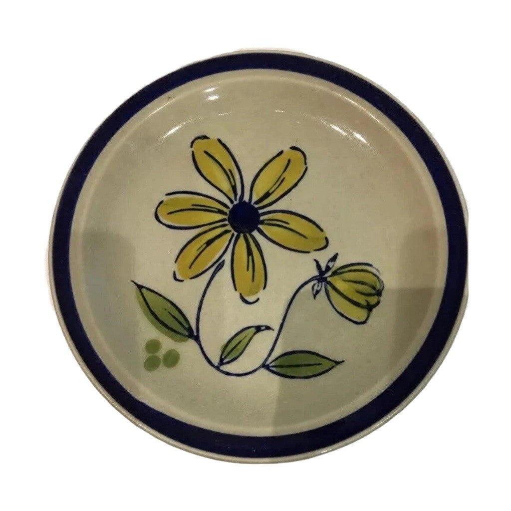 HARA DESIREE Japan Stoneware Salad Plates Set of 4 Yellow Floral 7.75” #22511