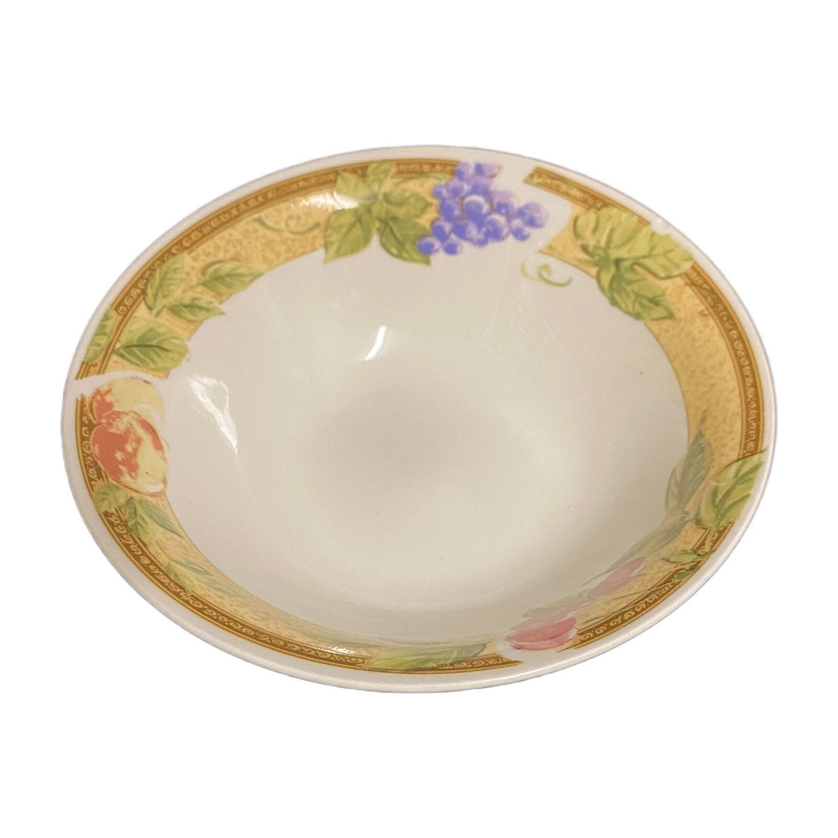 Gibson Designs FRUIT GROVE Coupe Soup Cereal Bowl Cherries Grapes 7 1/8” D White