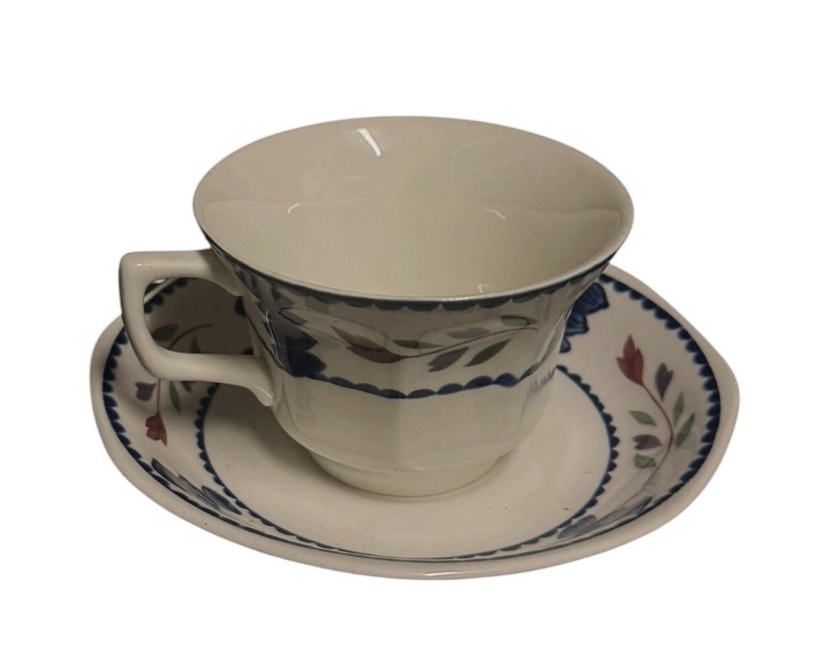 Adams Lancaster English Ironstone Set of 6 Cups & 6 Saucers England Vintage