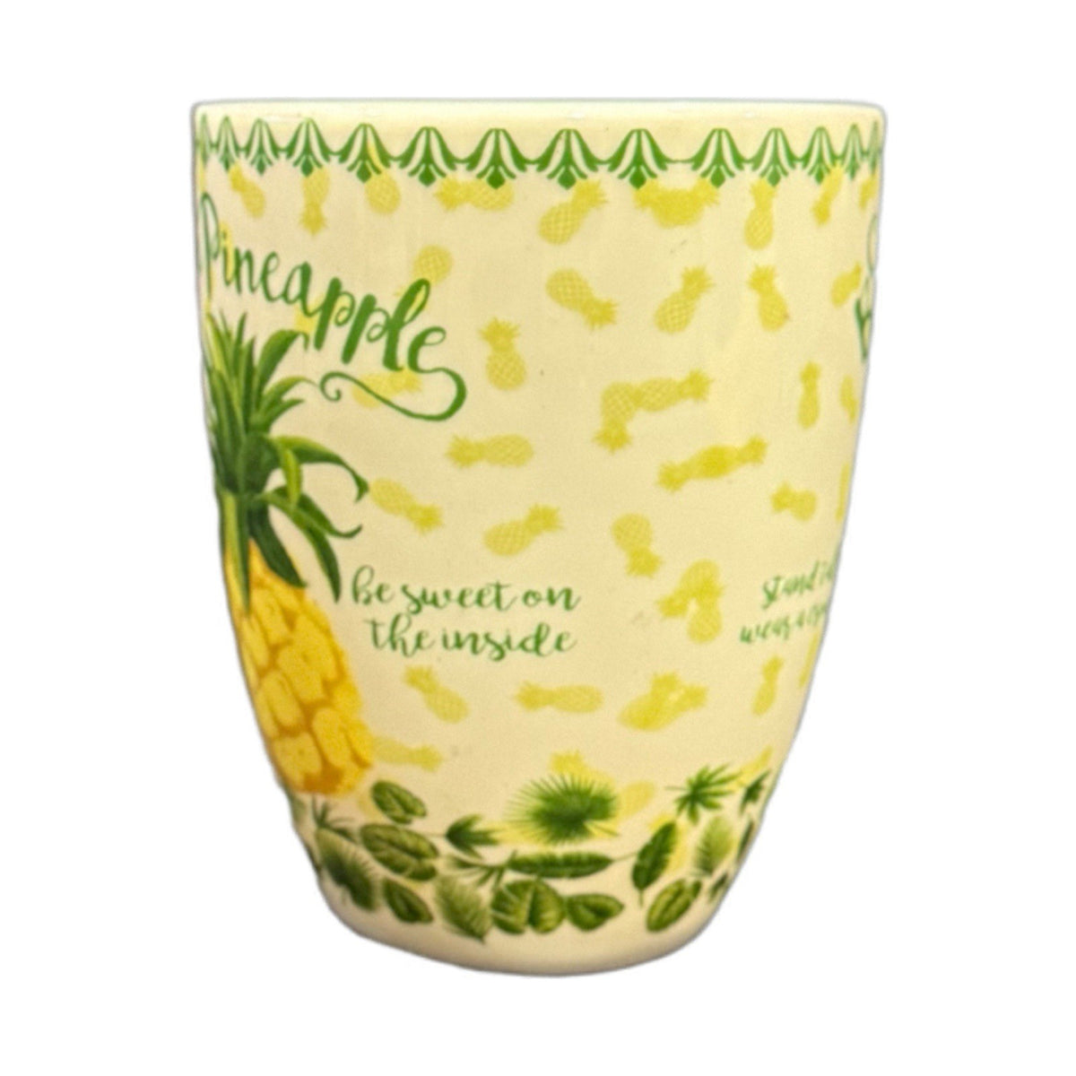 Unique Divinity Pineapple Mug – Be a Pineapple Quote – Tropical Ceramic Cup