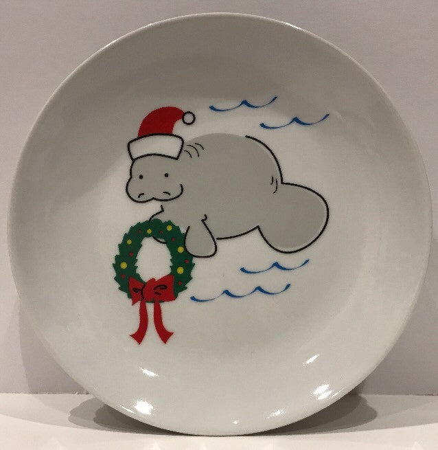 FLORIDA MARKETPLACE 4 Dessert Plates Manatee-Flamingos-Dolphin-Pelican 6 1/2" D
