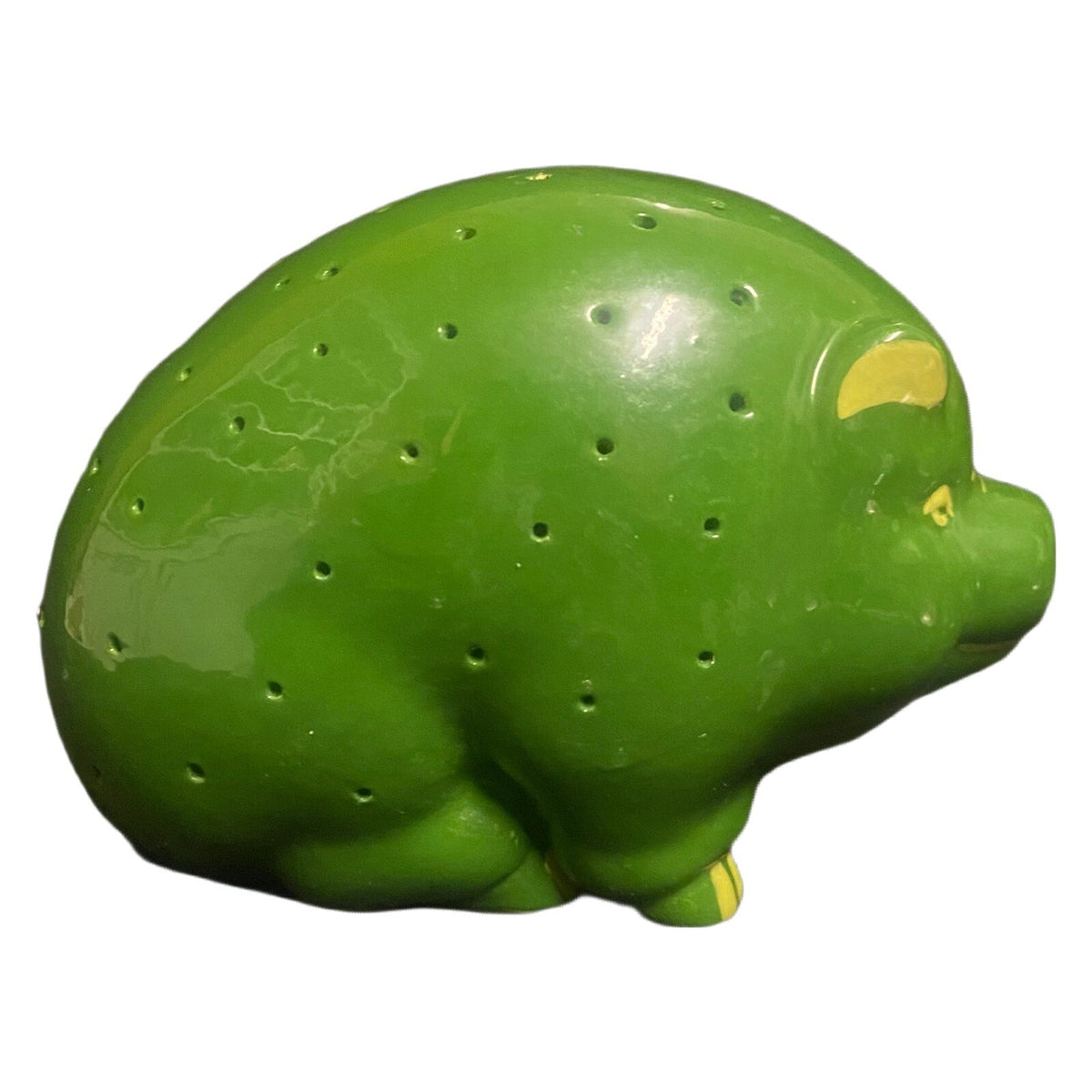 Vintage Green Pig Appetizer TOOTHPICK HOLDER Charcuterie Hors d'oeuvre Server