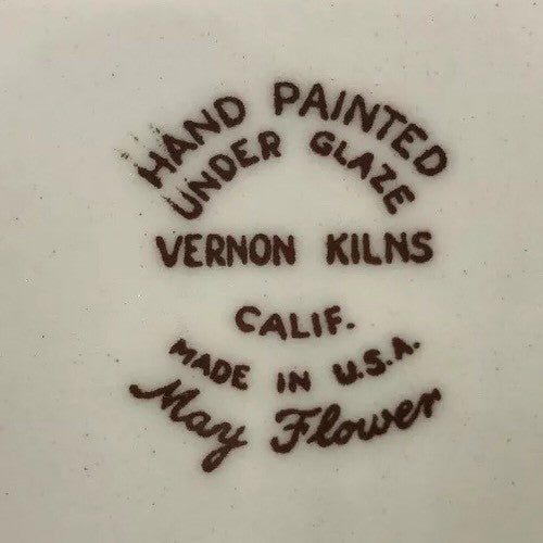 Vintage Vernon Kilns MAY FLOWER Hand Painted Dinnerware Collection USA