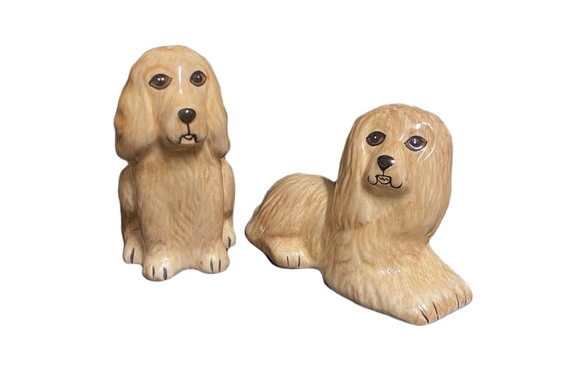 Dog Salt and Pepper Shakers Cocker Spaniel Ceramic Tabletop Accent Puppies
