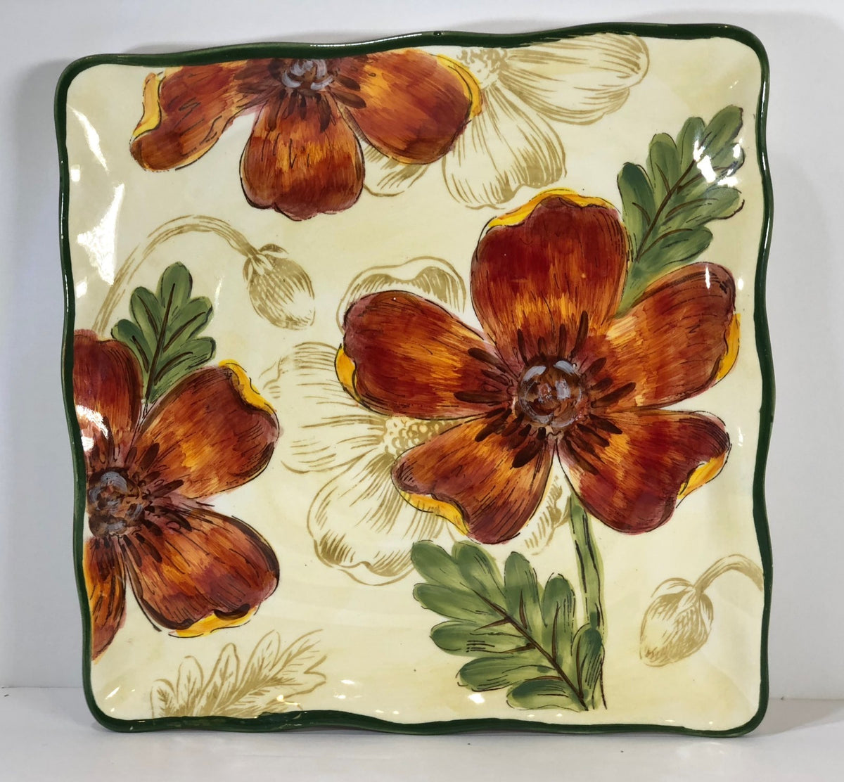 Rare Maxcera "Poppy Garden" Hand-Painted Ceramic Collection