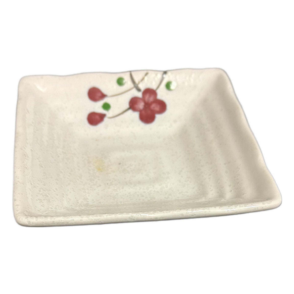 Vintage KoTo 7-Appetizer Red Flower Blossom Ceramic Japanese Condiment Side Dish