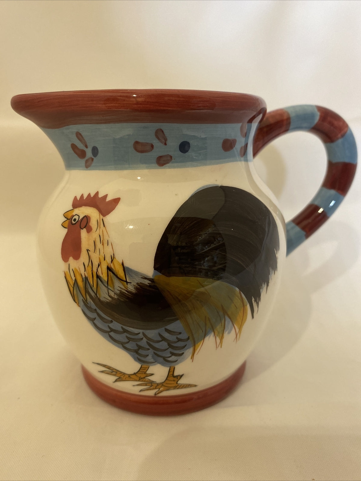 Milson & Louis Hand Painted Rooster Creamer Milk Pitcher