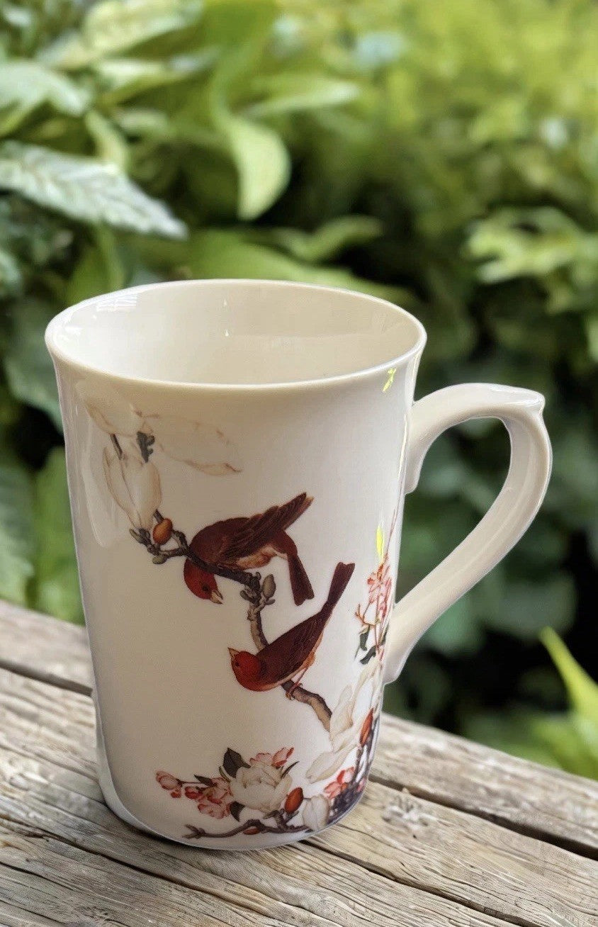 Finch Magnolia Porcelain Mug Chinese Art Taiwan National Palace Museum Tea Cup