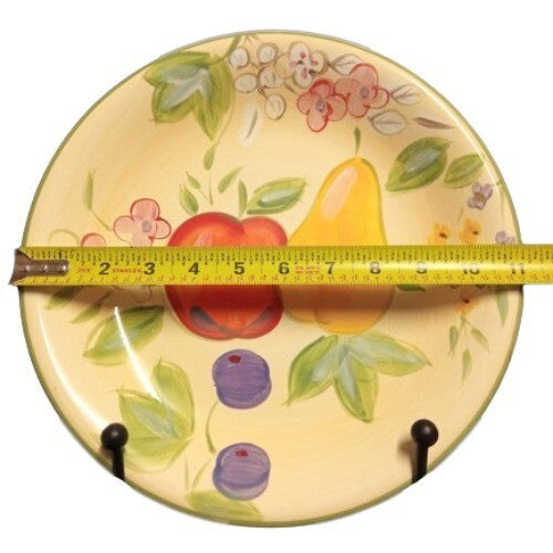Gibson Designs FRUIT GROVE 4-Dinner Plates Apples Pears 11 1/8”D Fruit & Flowers