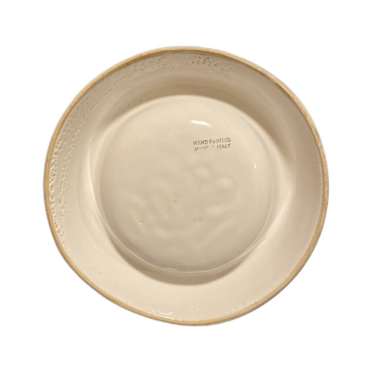 Italian Hand Painted Ceramic Dog Bowl with 3D Bone & Polka Dots | Puppy Dish