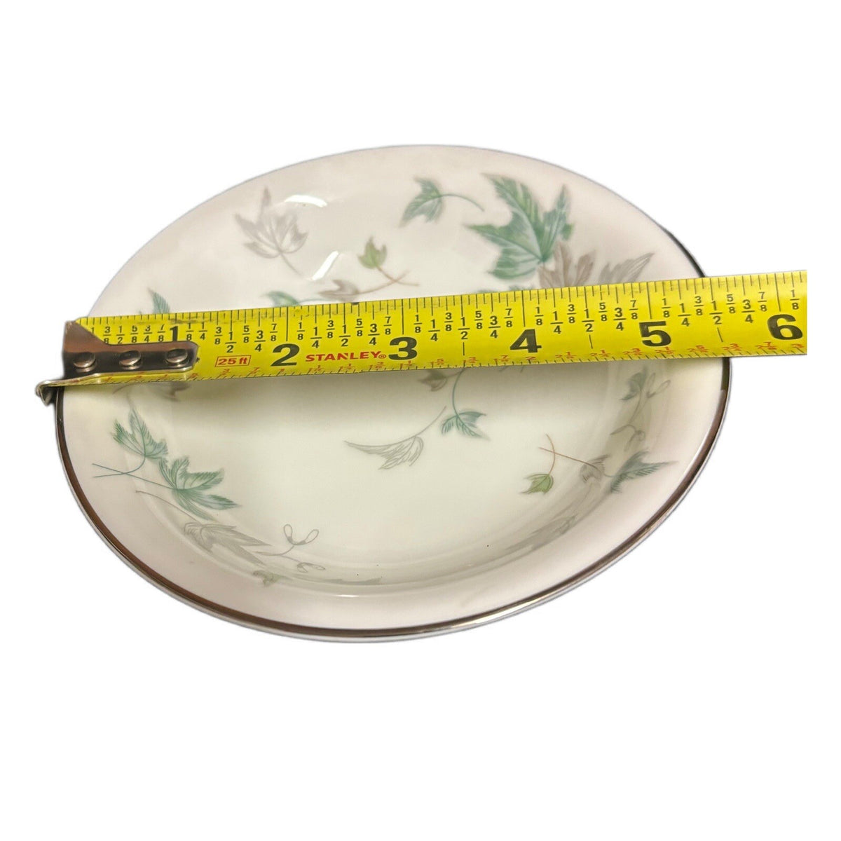 Noritake Greenwood 4-Fruit Bowls Berry Condiment Silver Trim Leaves Japan 5769