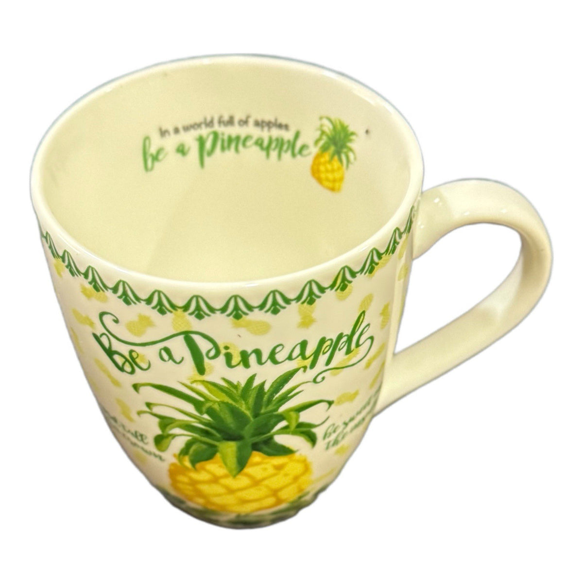 Unique Divinity Pineapple Mug – Be a Pineapple Quote – Tropical Ceramic Cup