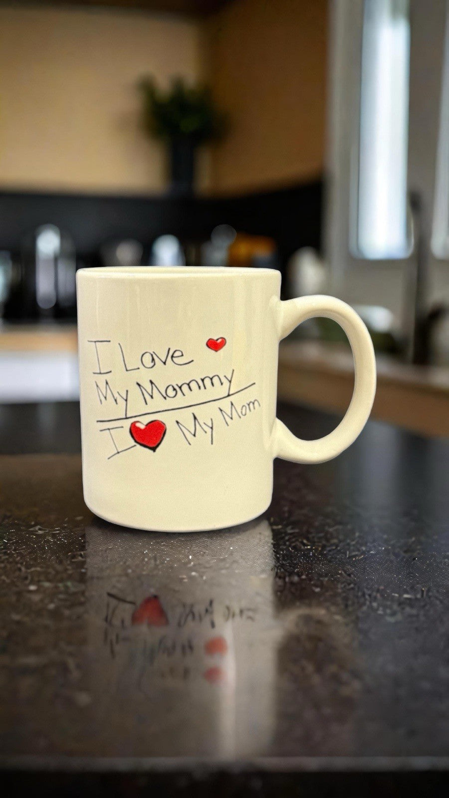 I Love My Mommy / I  Love My Mom Coffee Mug Love Rules Ceramic Cup Gift 4.25”