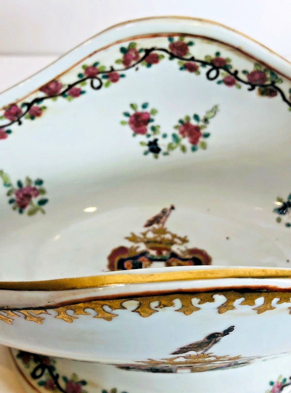Rare Vintage Chinese Pedestal Bowl Yong Sheng "Eternal Victory" Cai Ci Chang 