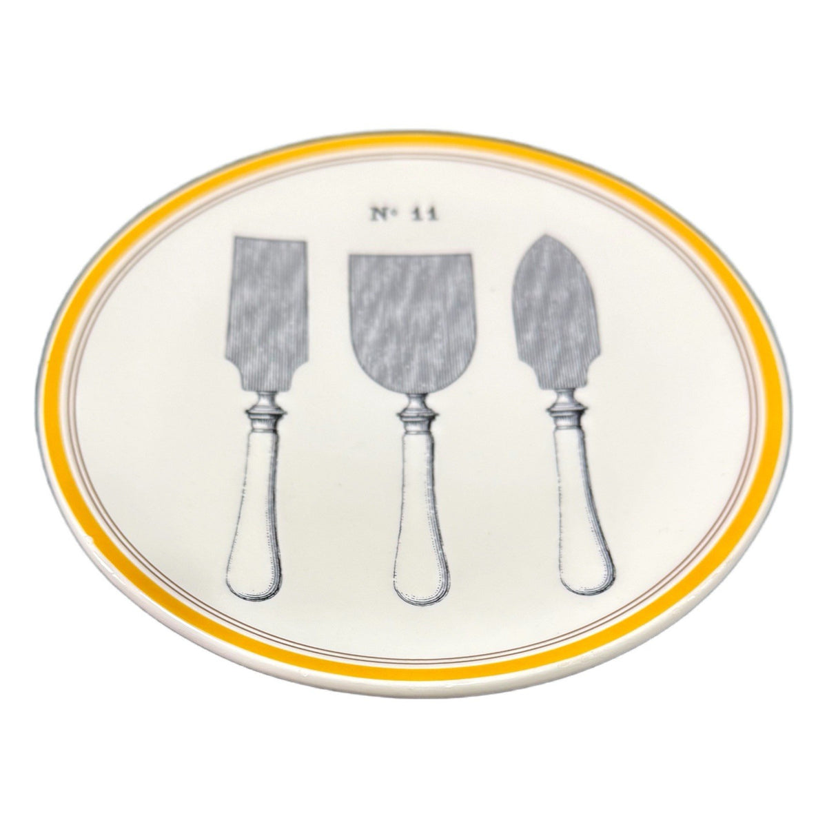 Williams-Sonoma Antique Illustration Plate No. 11 Yellow Border 8.25” 2012