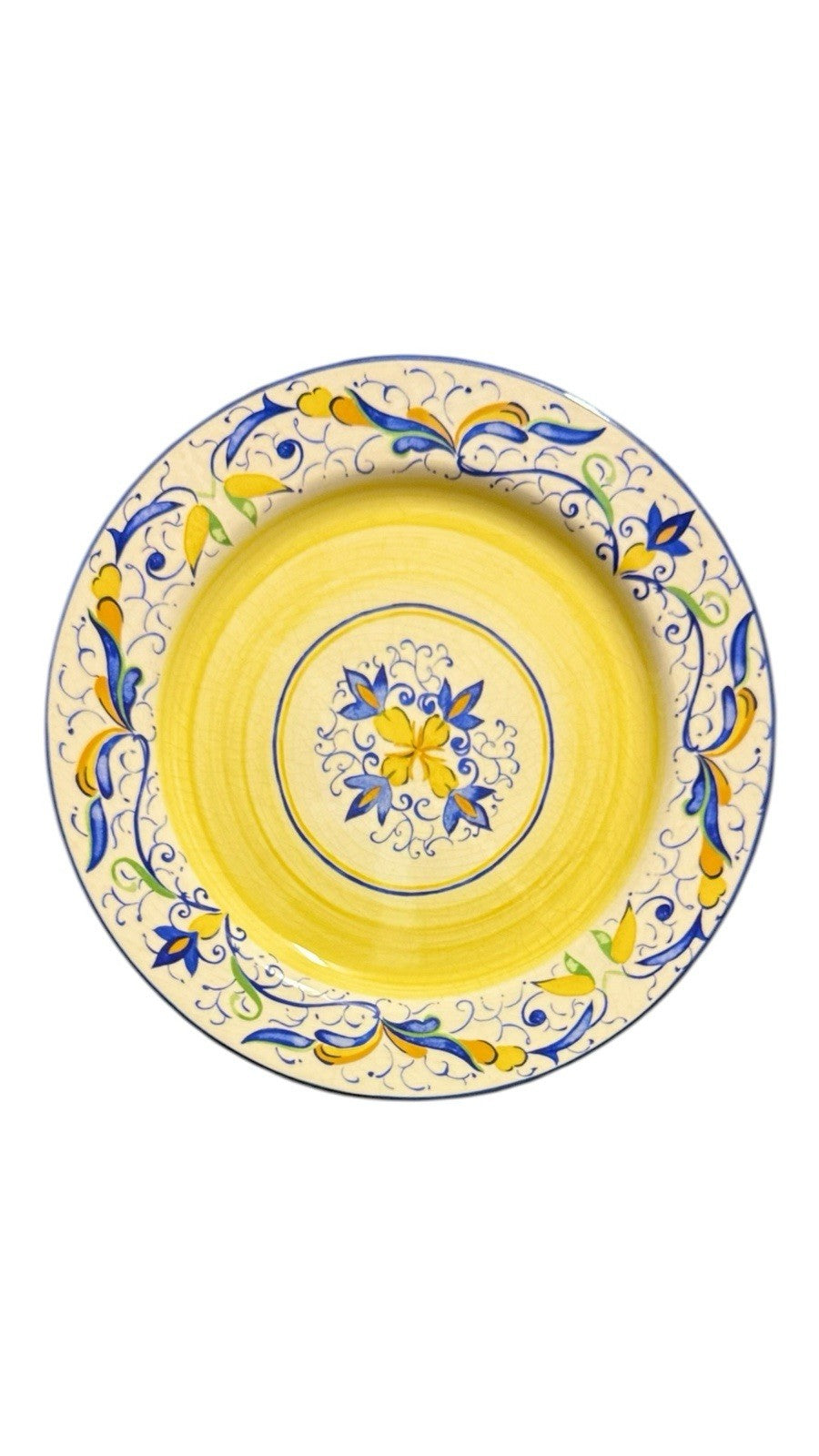 Pier 1 Mirandela Dinner Plates Set of 7 Hand Painted Earthenware Portugal 11”D