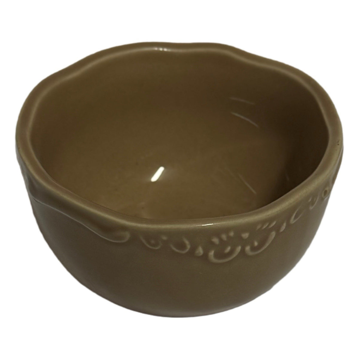 Casa Cristina Taupe Scalloped Bowls Set of 7 – 4.5”W x 3.5”H Stoneware Rustic
