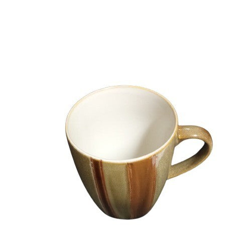 Gibson Elite 4-Mugs REGENT CLASSIC TAUPE 12 Oz, Brown &Tan Stripes Coffee Tea 
