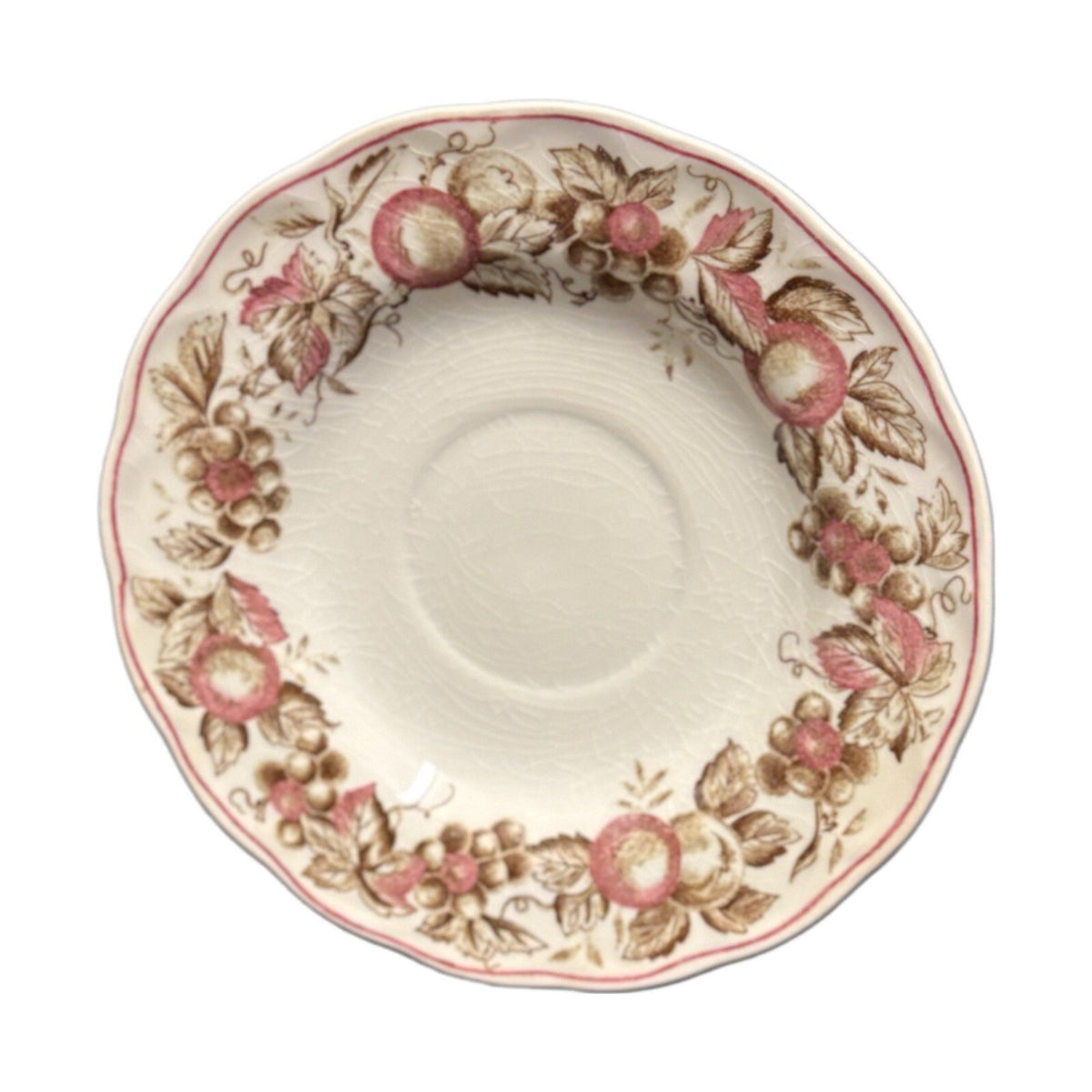 Double Phoenix INDIAN SUMMER 4-Saucers Iron Stone Round Scalloped Fruit Dish