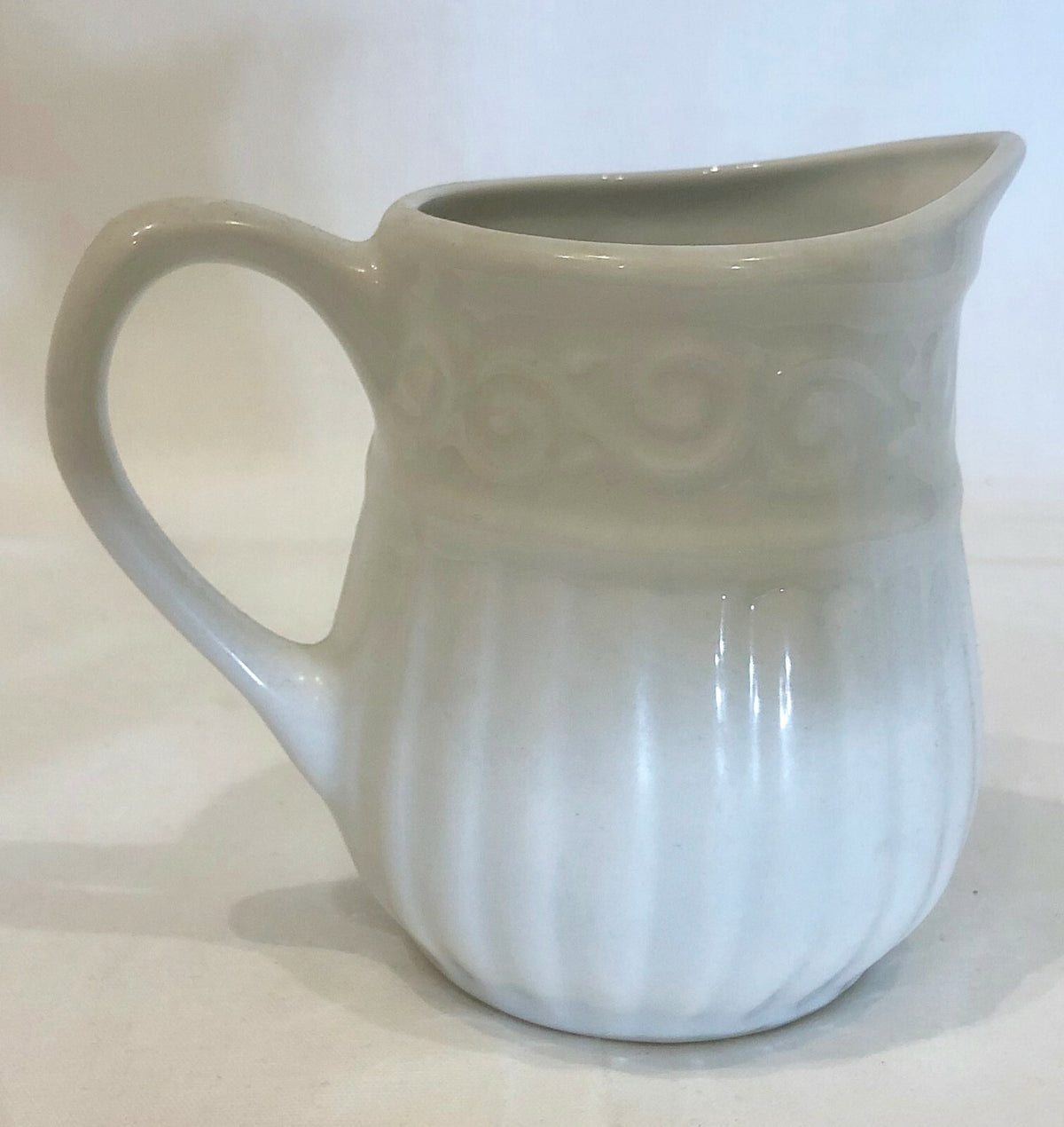 Gibson Designs Claremont Dinnerware Collection Embossed Scrolls/Columns No Trim