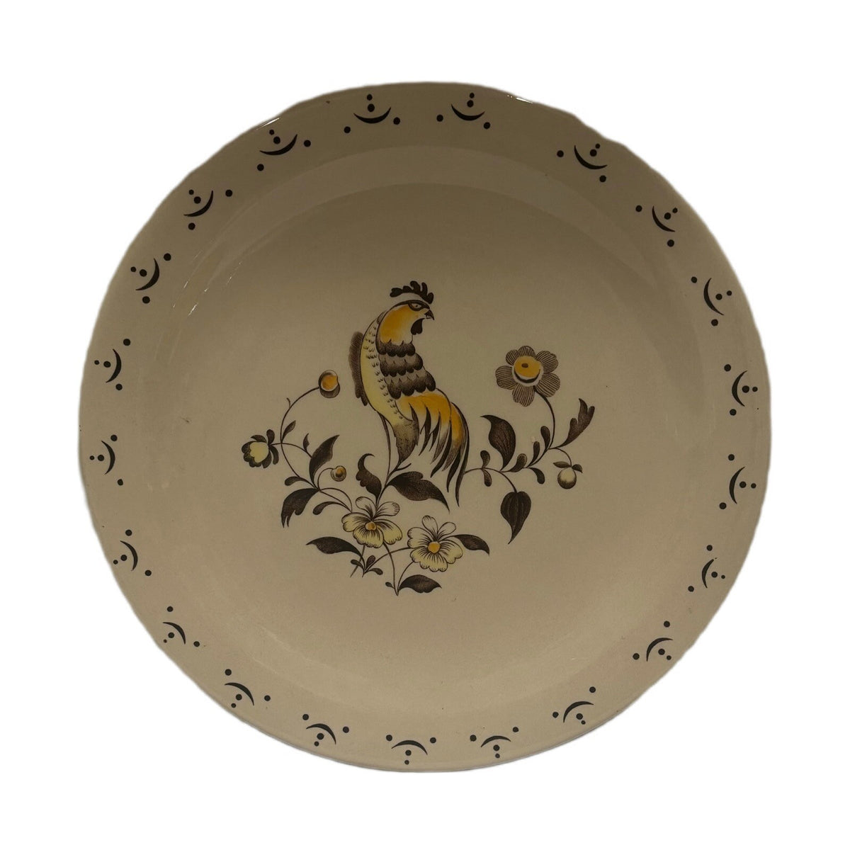 Staffordshire SUN UP ROUND Platter Rooster Johnson Bros Old Granite England