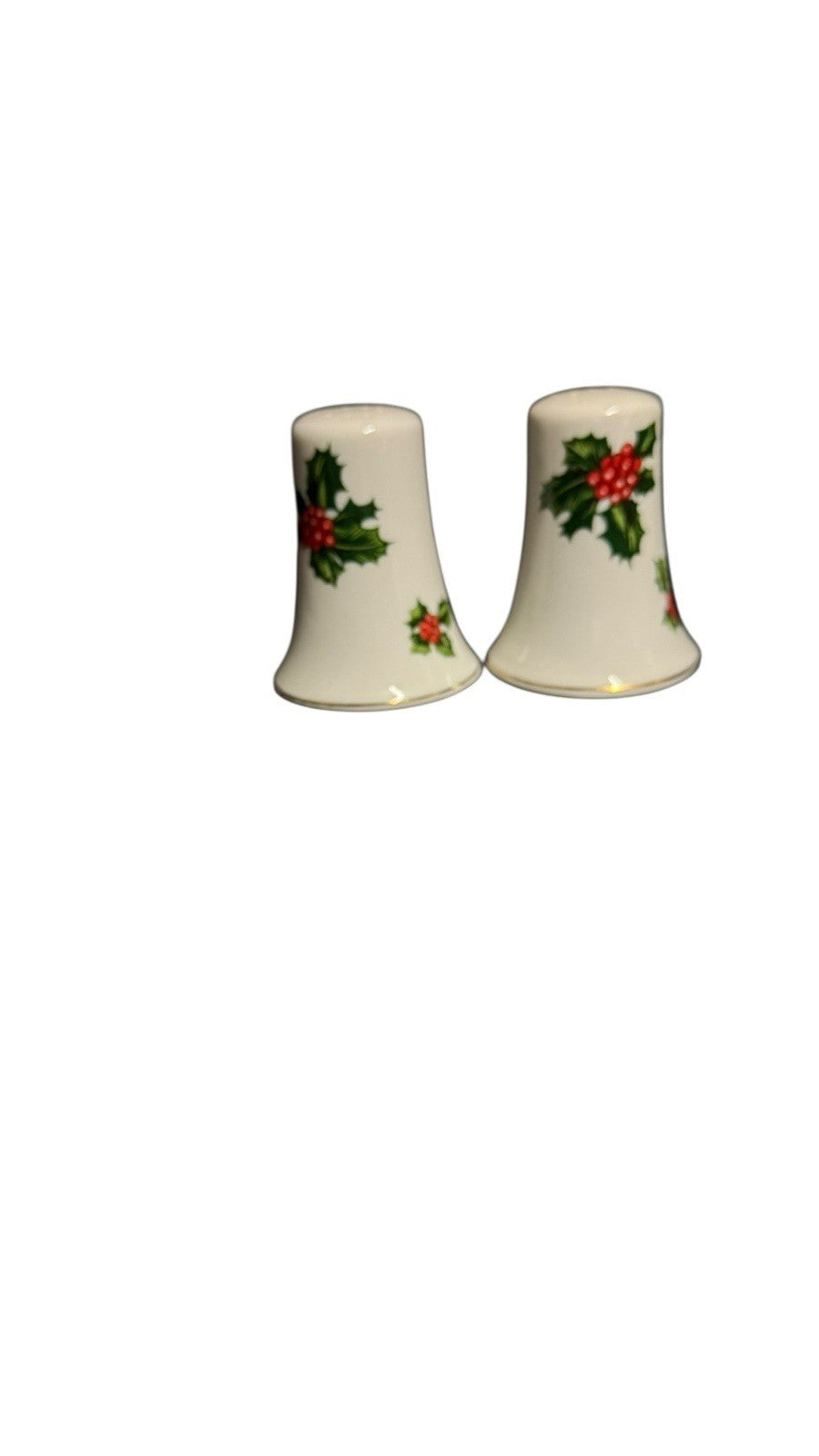 Lefton Holly 7955 Salt & Pepper Shakers Japan Vintage Christmas 2 1/2”