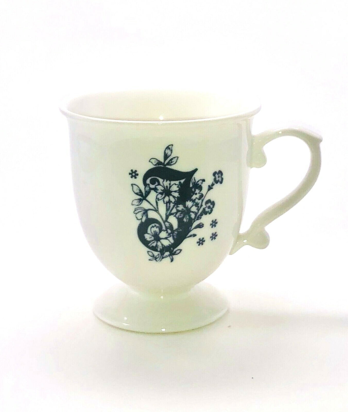 Anthropologie Monogram Pedestal Coffee Mug Personalized Name Cup Initial 