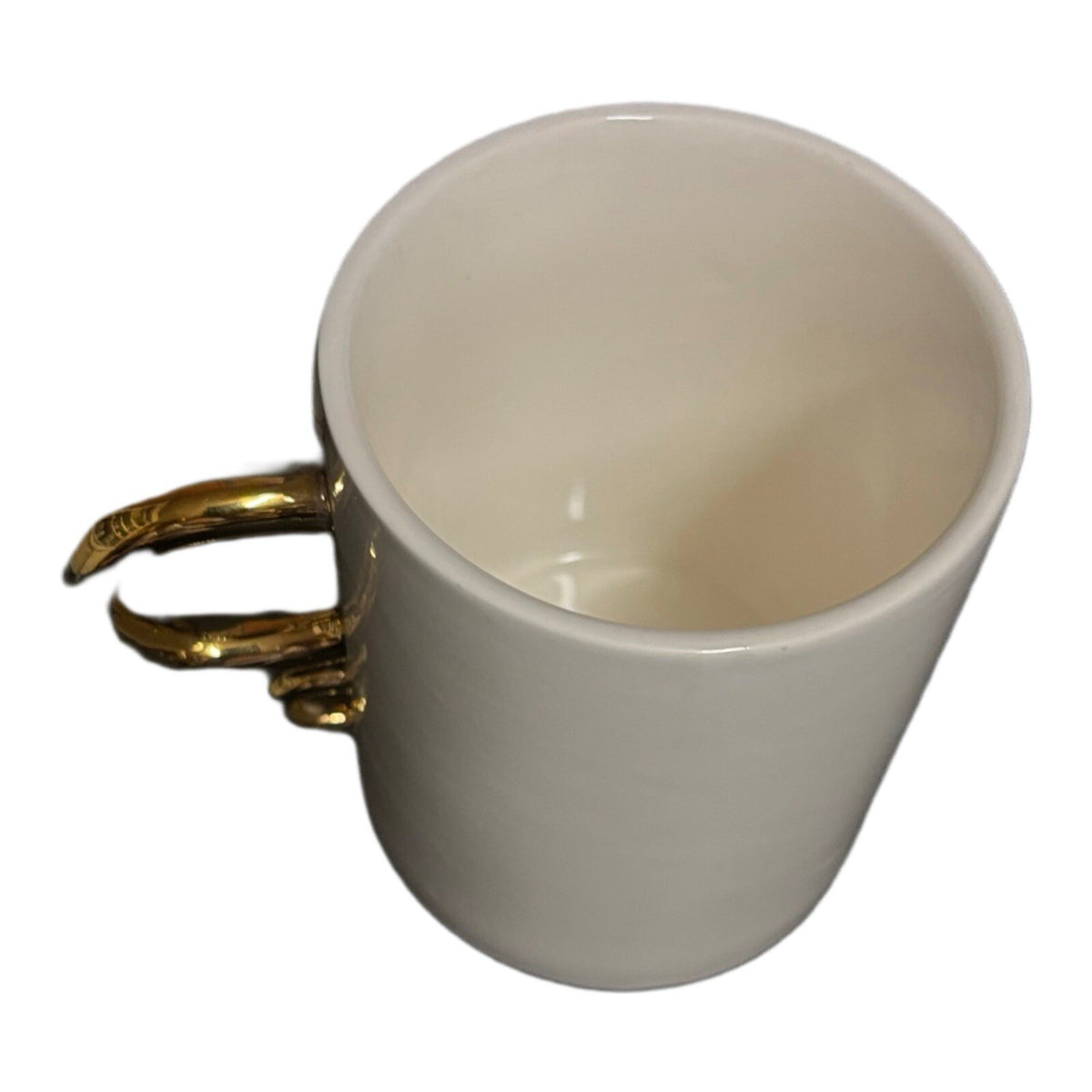 The Medicine Mug White Ceramic Coffee Tea Gold Handle Design Nurse Cup