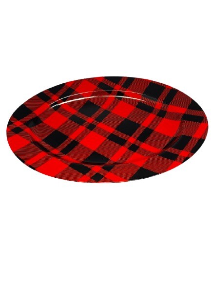 Rare FITZ & FLOYD  Black & Red Plaid Fine Porcelain FF.269 Dinnerware Collection
