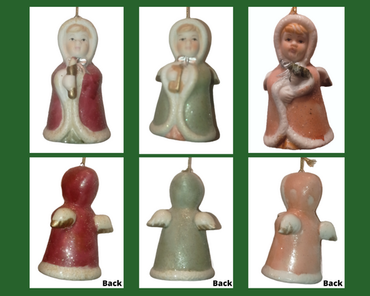 3-Angels Hanging Christmas Tree Ceramic Ornament Xmas Wings Home Decor 3.5"