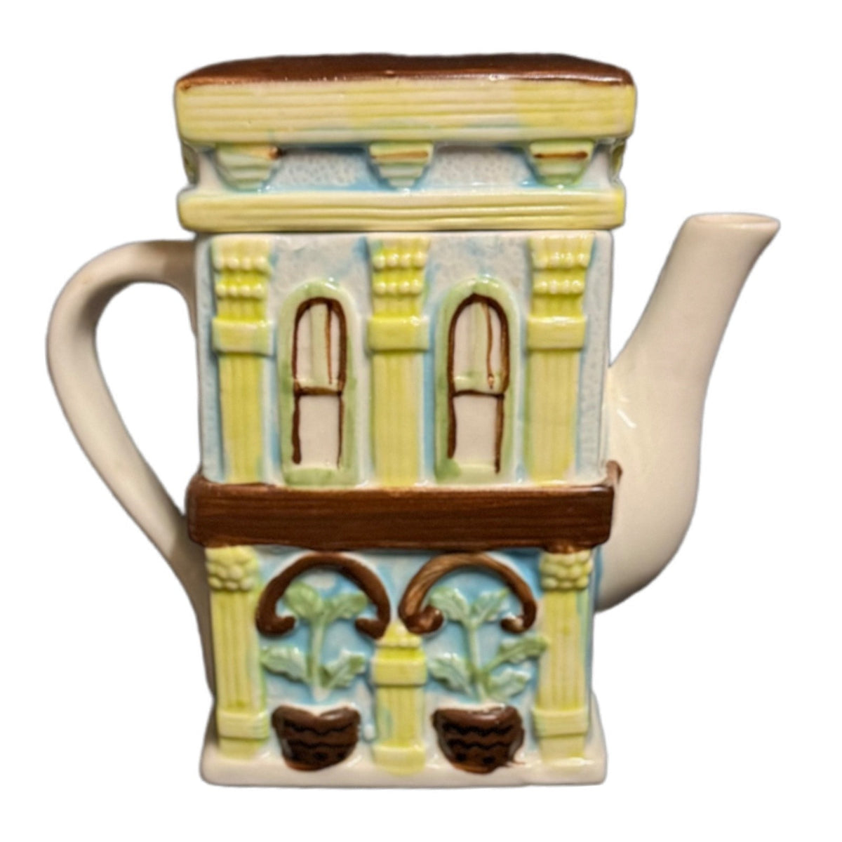 Twinning Ceylon Grand Hotel Teapot 6.5” Ceramic Coffee Tea Pot Multicolor Decor