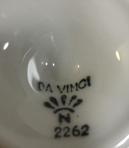 Set of 5 Vintage Da Vinci Pedestal Demitasse Mugs 2262 4 oz Green Purple Floral