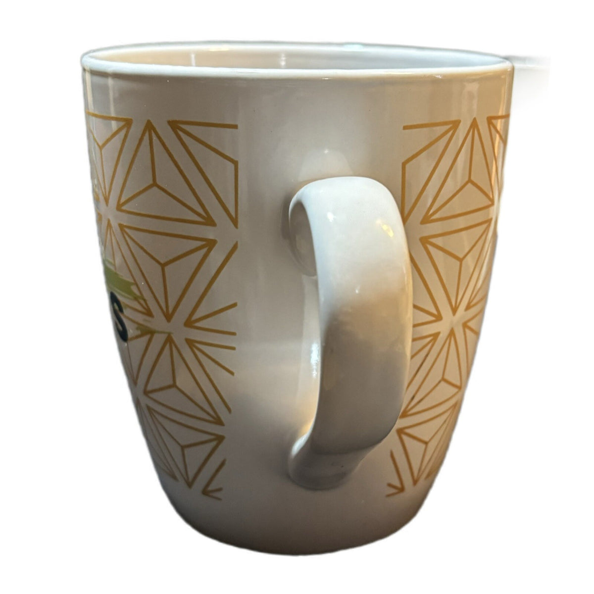 LIKE A BOSS Mug Coffee Tea Ceramic Cup White Gold Green Black Geometric 24oz