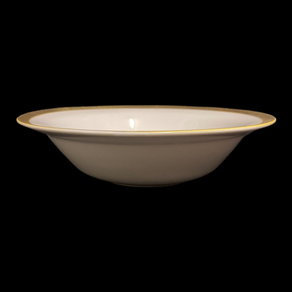 Gabbay QUEEN VICTORIA Vegetable Serving Bowl Ceramic White Gold Border Trim