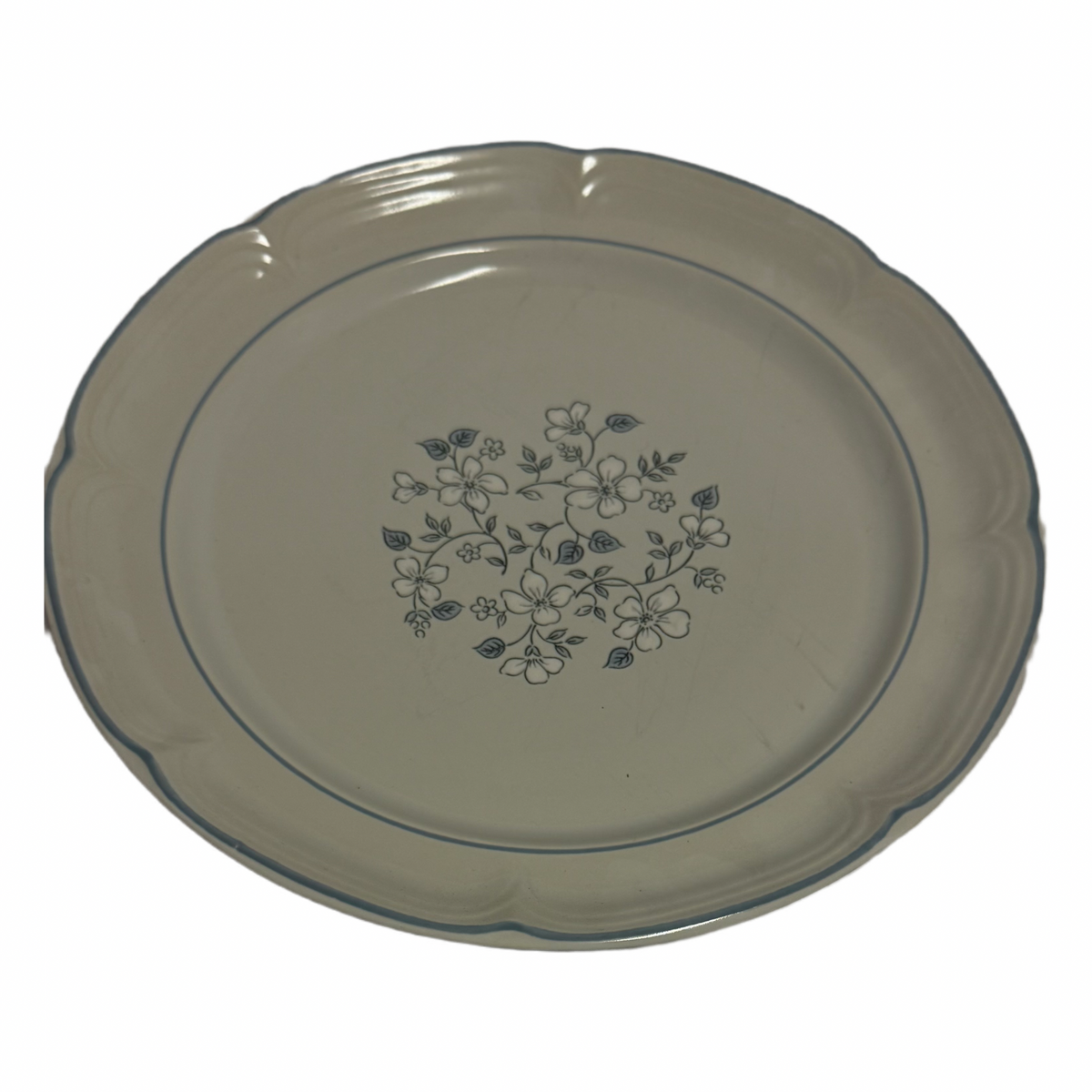 Covington Avondale Blue Floral Stoneware Chop Plate Serving Platter Japan 12”
