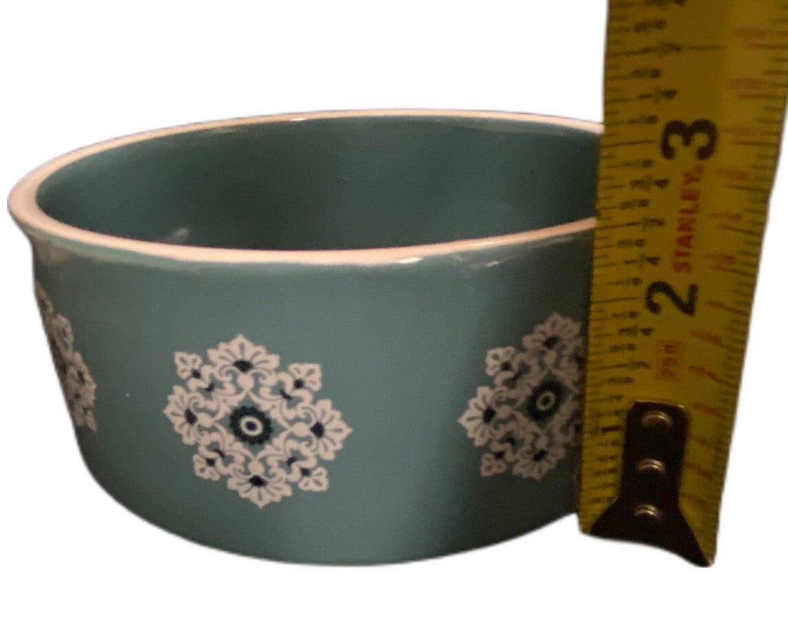 PetRageous Designs Pet Bowl Handcrafted Stoneware Cat Dog Food Water Dish Blue