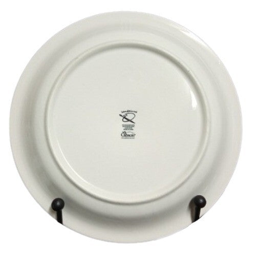 Gibson Designs 2-OASIS PALM Dinner plate 10 ¾” D Palm Tree Center Red Trim