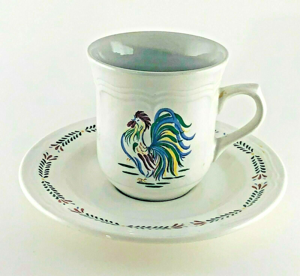 Vintage SUNRISE ROOSTER by Century Stoneware Oven Freezer Safe Laurel Trim