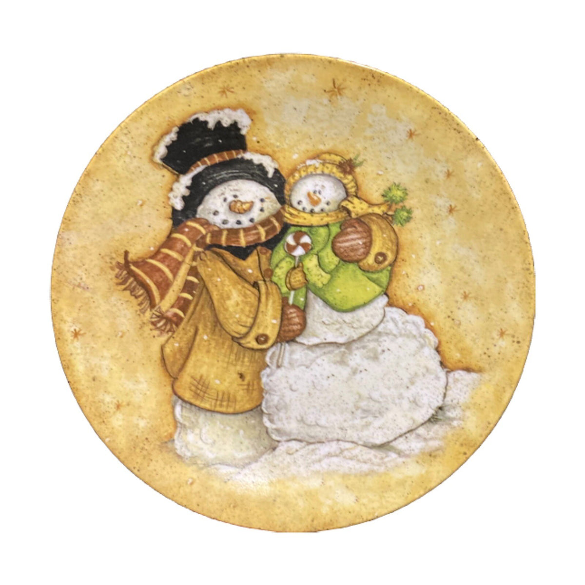 Home Gallery NFINITY Christmas Snowman Plate 8” Holiday Salad Dessert Dish