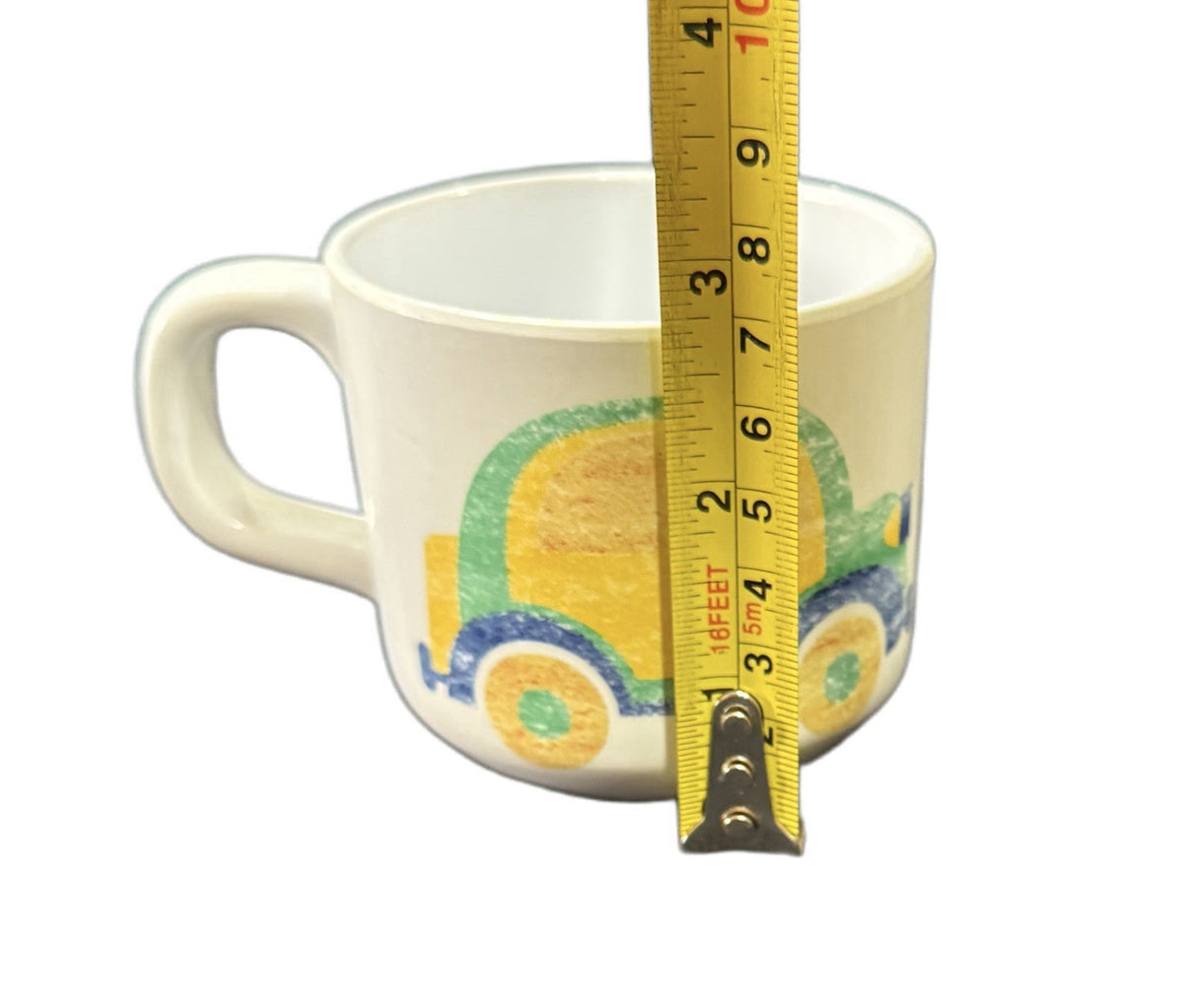 K&L Taiwan Kids Melamine Mug Crayon Car Design 2.75”x3” Vintage R.O.C.