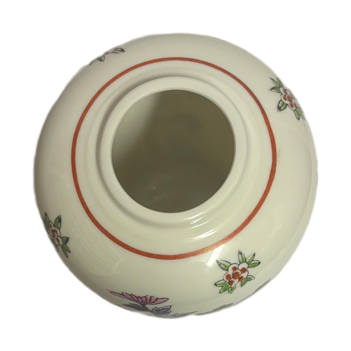 Vintage Japanese Ginger Jar with Lid Hand-Painted Floral Porcelain Design Japan