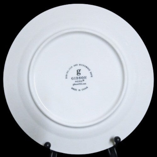 Gibson Designs ANTIQUE QUILT 6-Salad Dessert Plates 7 ½" D White Embossed Quilt
