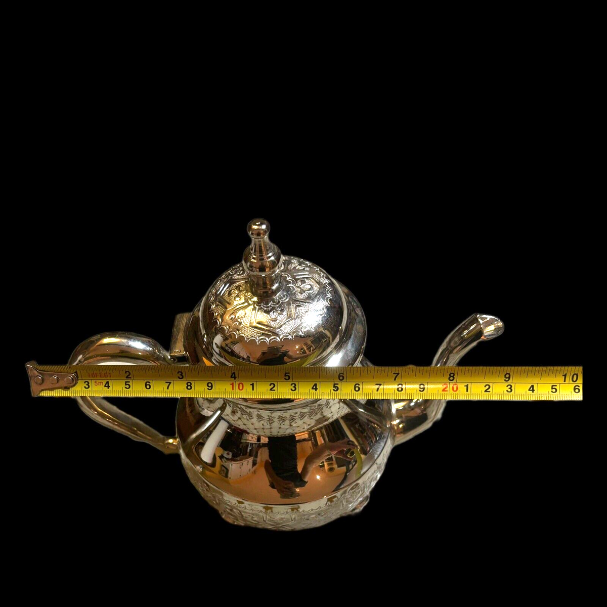 Moroccan Teapot Artisan Handcrafted Silver  Design Intricate Engraved