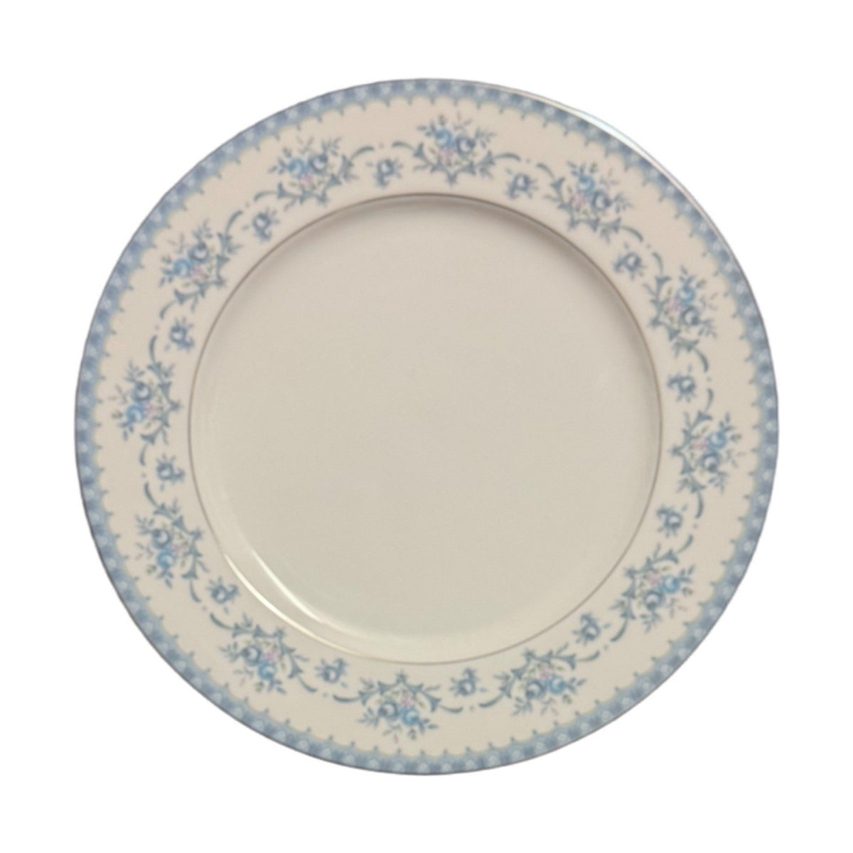 Sango Japan CAHILL 334 Diplomat Set of 2 Dinner Plates Blue Floral Vintage 10”